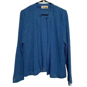 San Remo Womens Cardigan Royal Blue Size Large